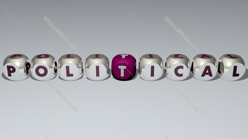 political text by cubic dice letters