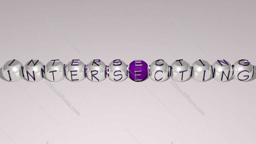 intersecting text by cubic dice letters
