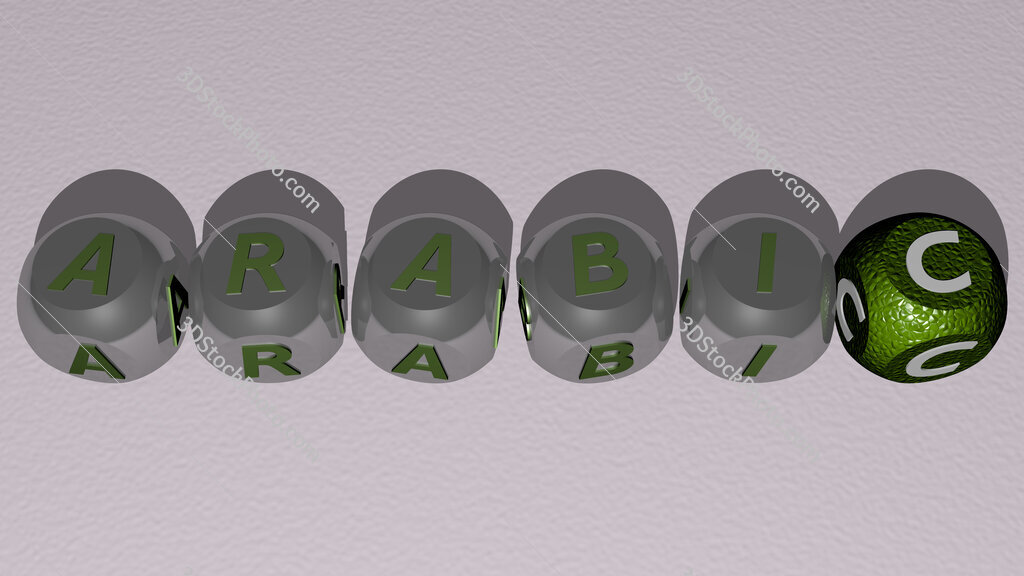 arabic text by cubic dice letters