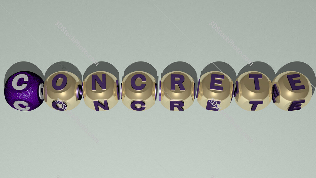 concrete text by cubic dice letters