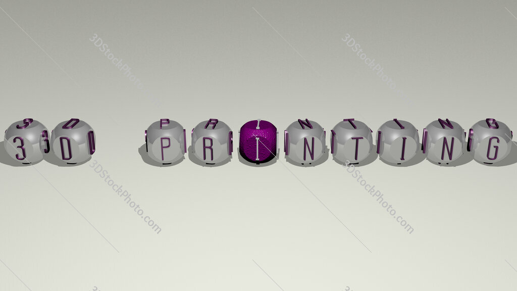 3D printing text by cubic dice letters
