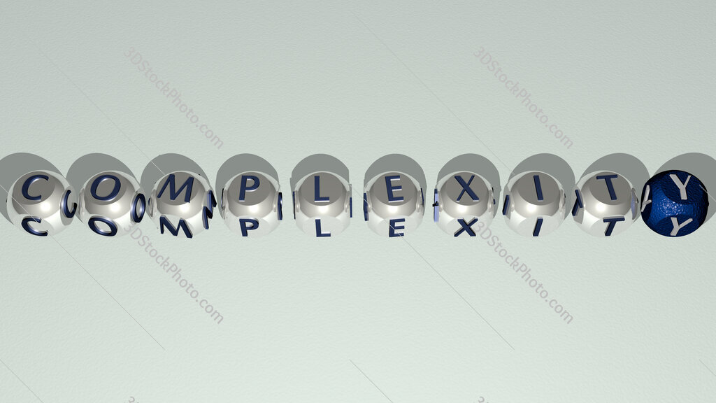 Complexity text by cubic dice letters