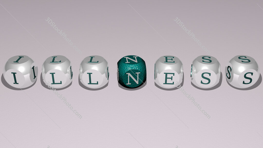 Illness text by cubic dice letters