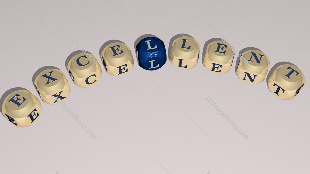 excellent curved text of cubic dice letters