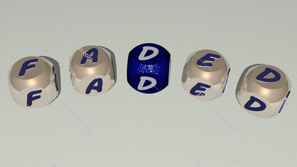 faded curved text of cubic dice letters
