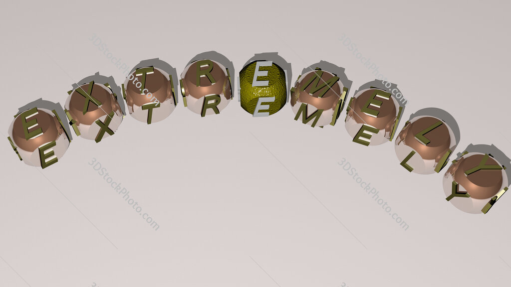 extremely curved text of cubic dice letters
