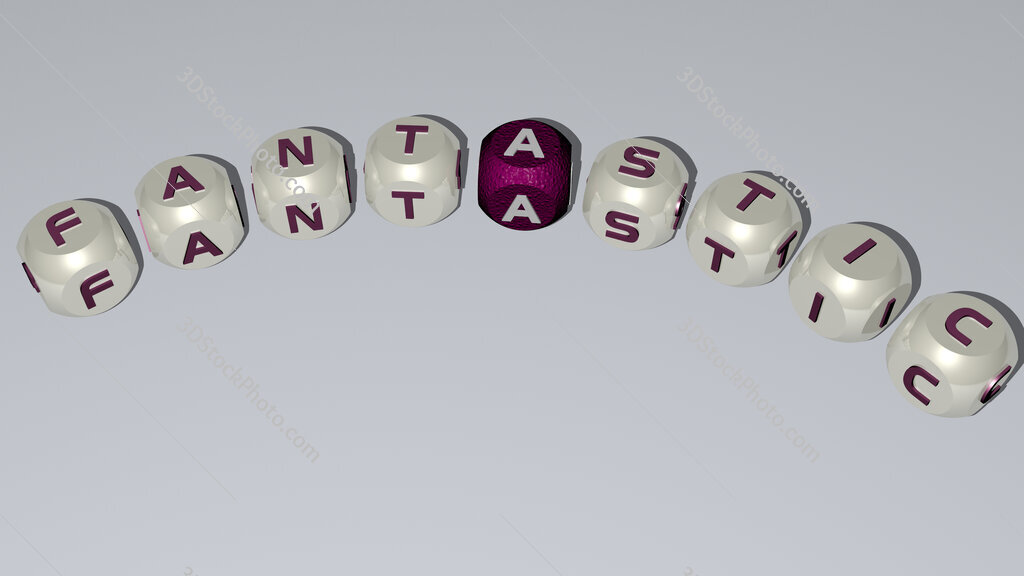 fantastic curved text of cubic dice letters