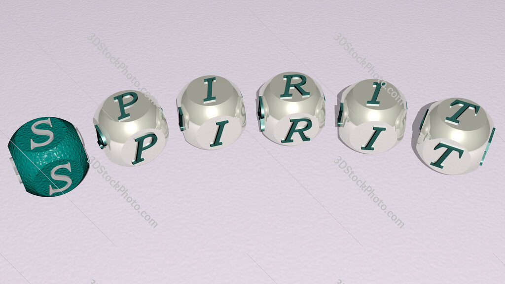 spirit curved text of cubic dice letters