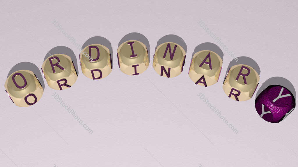 ordinary curved text of cubic dice letters