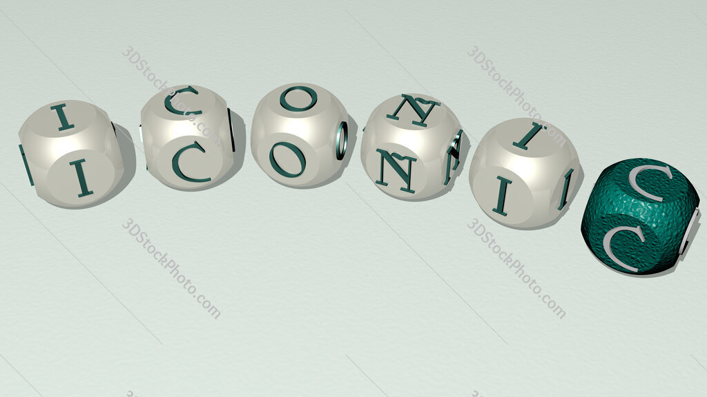 iconic curved text of cubic dice letters