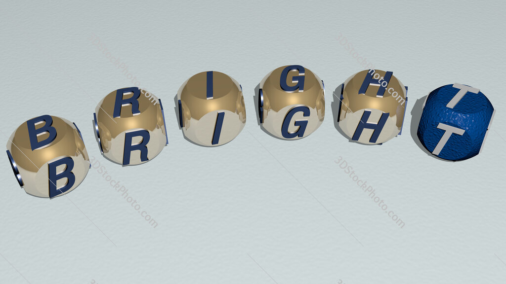 bright curved text of cubic dice letters