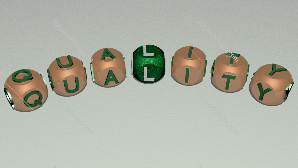 quality curved text of cubic dice letters