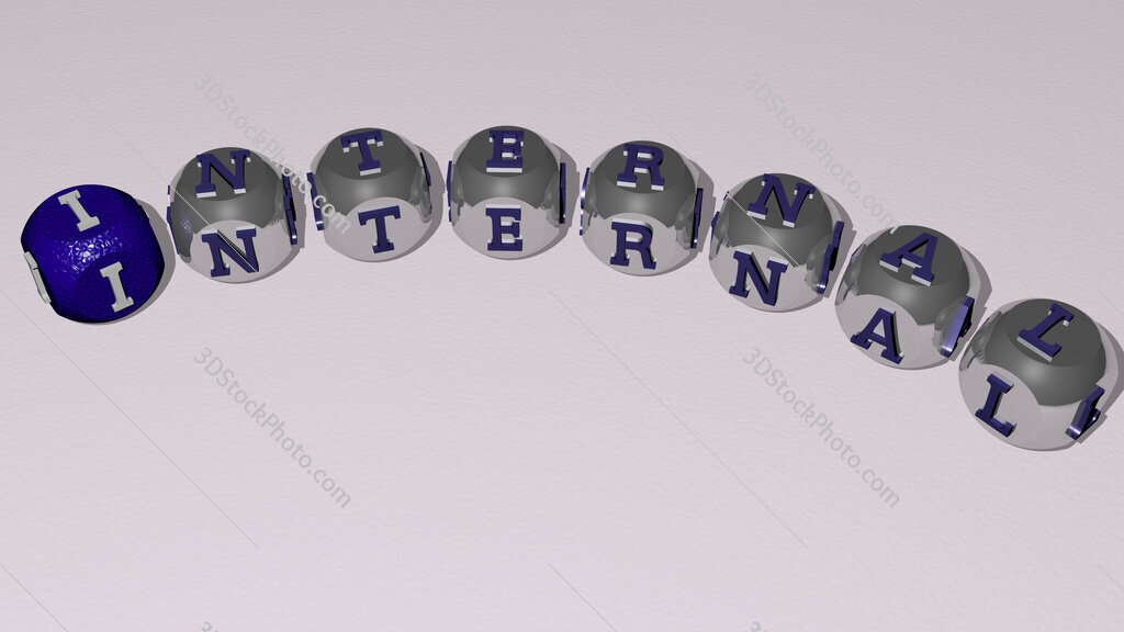 internal curved text of cubic dice letters