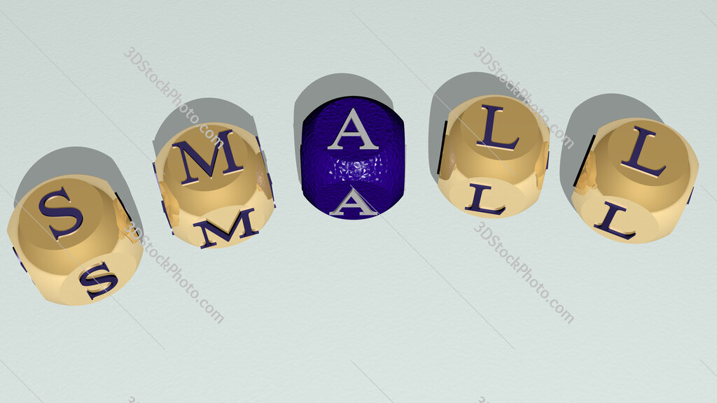small curved text of cubic dice letters