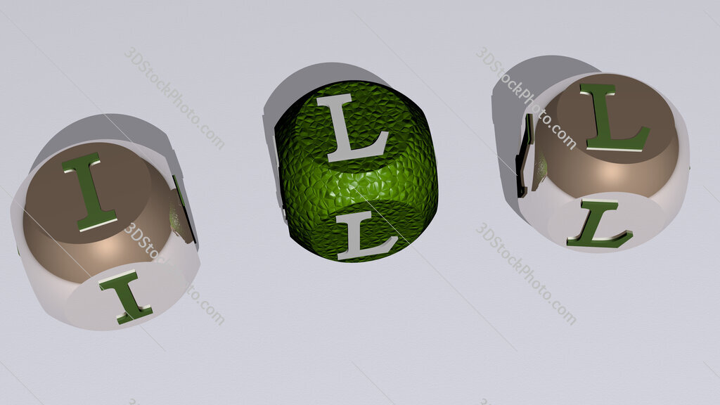 ill curved text of cubic dice letters