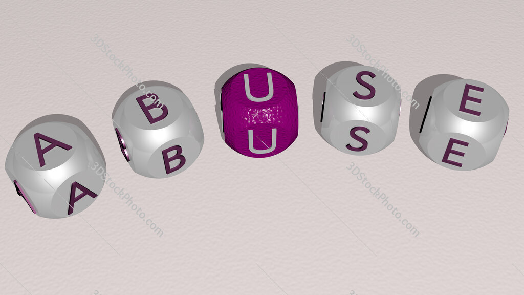 abuse curved text of cubic dice letters