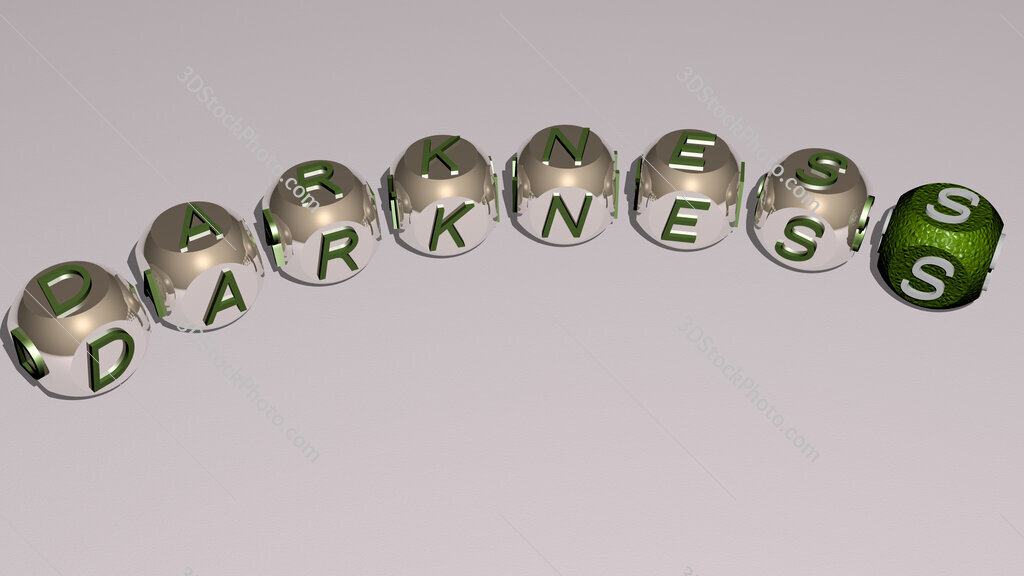 darkness curved text of cubic dice letters