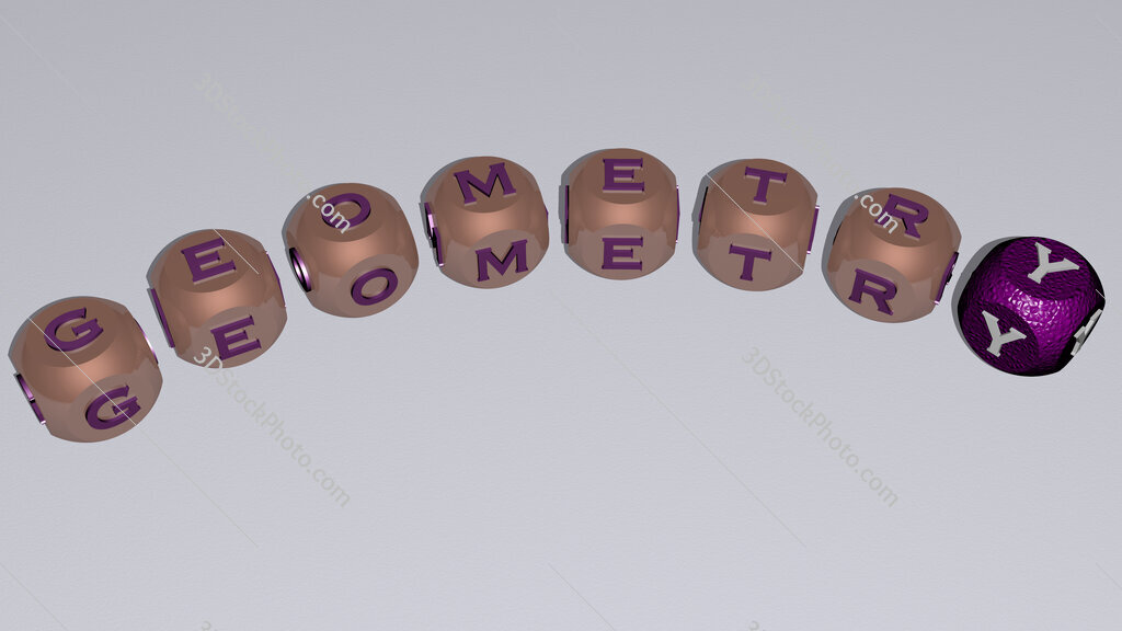 geometry curved text of cubic dice letters