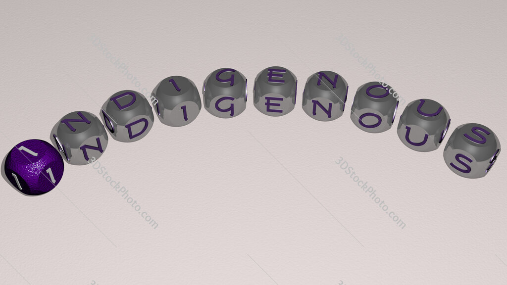 indigenous curved text of cubic dice letters