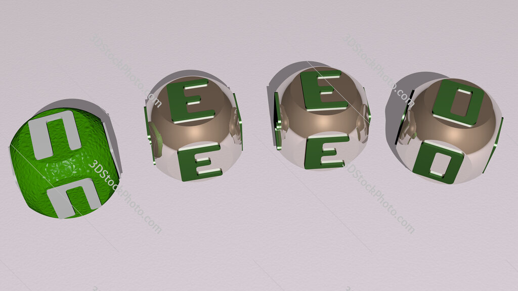 Need curved text of cubic dice letters