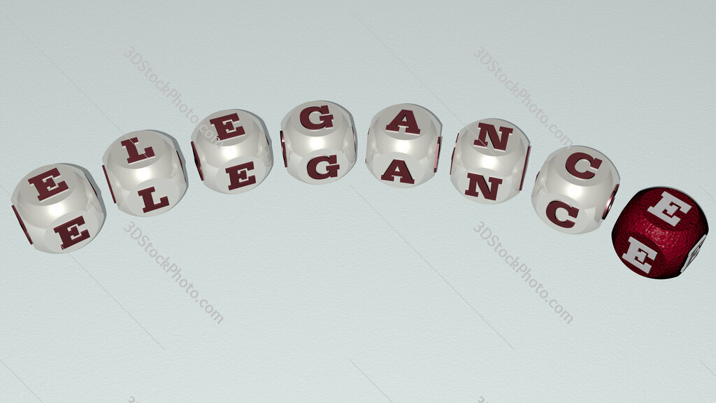 Elegance curved text of cubic dice letters