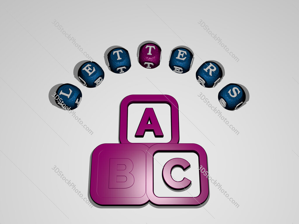 letters icon surrounded by the text of individual letters