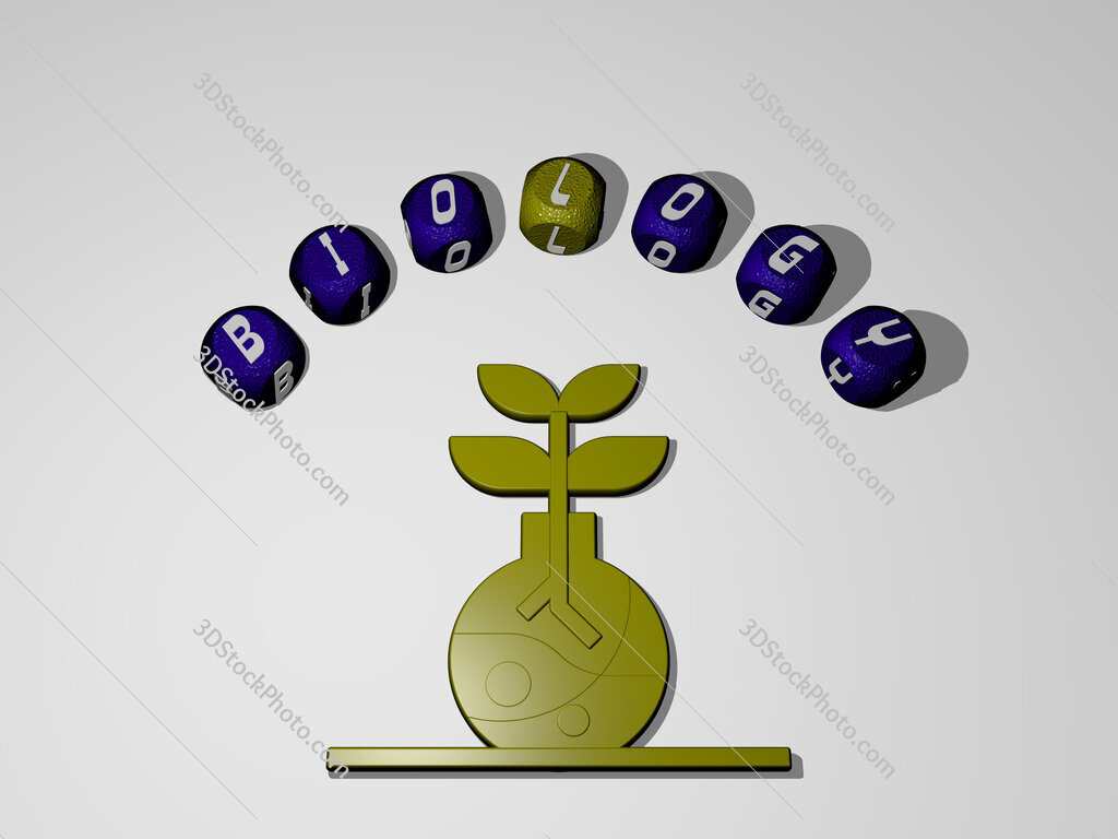 biology icon surrounded by the text of individual letters