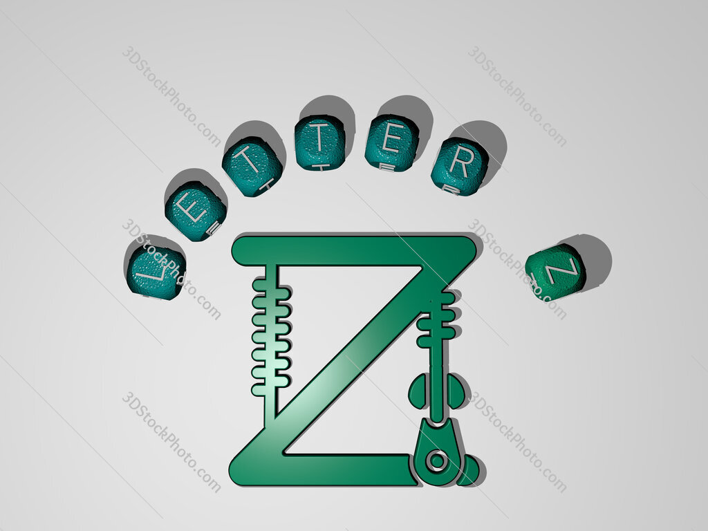letter-z icon surrounded by the text of individual letters