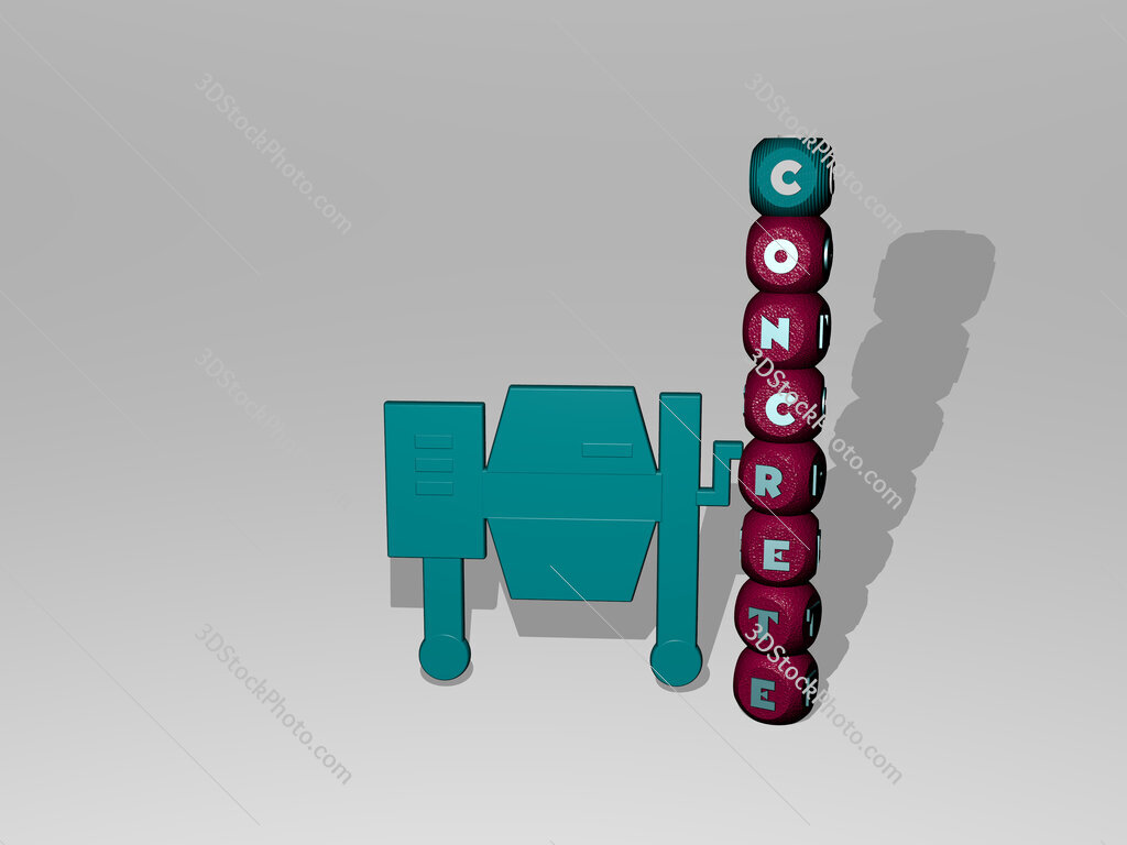 concrete text beside the 3D icon