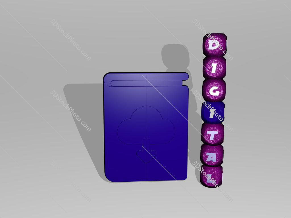 digital text beside the 3D icon