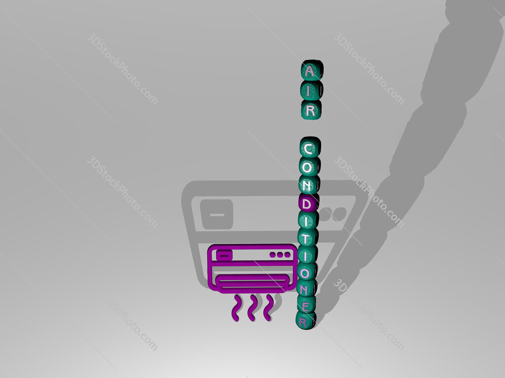 air-conditioner text beside the 3D icon