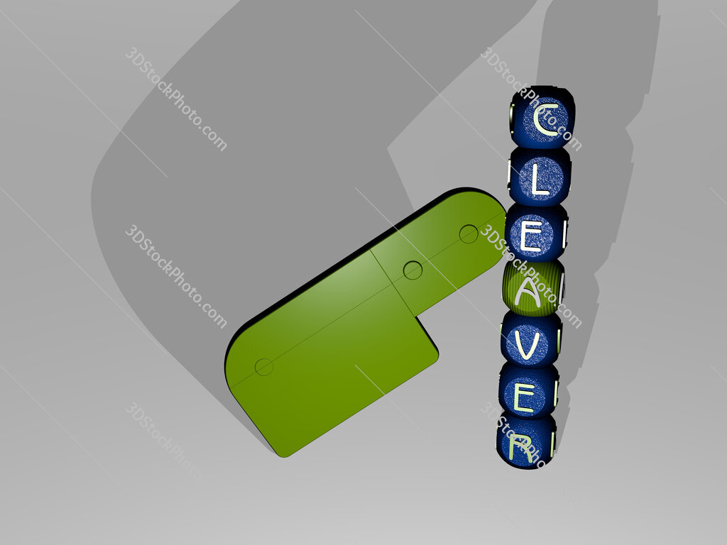 cleaver text beside the 3D icon