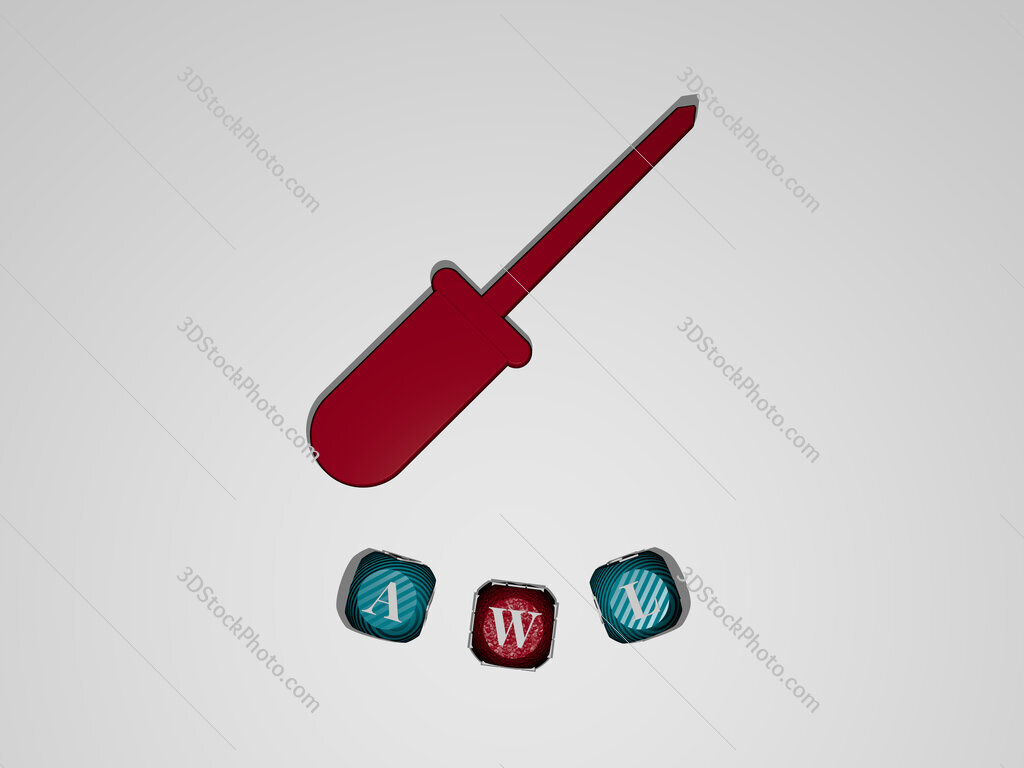 awl text around the 3D icon