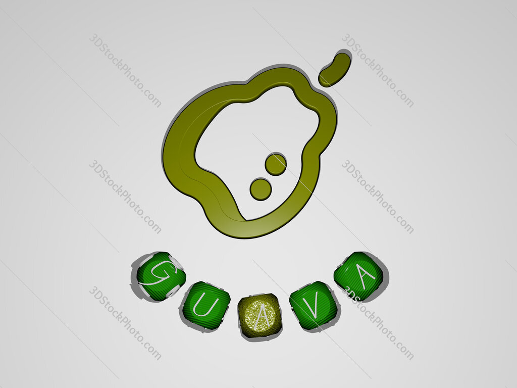 guava text around the 3D icon