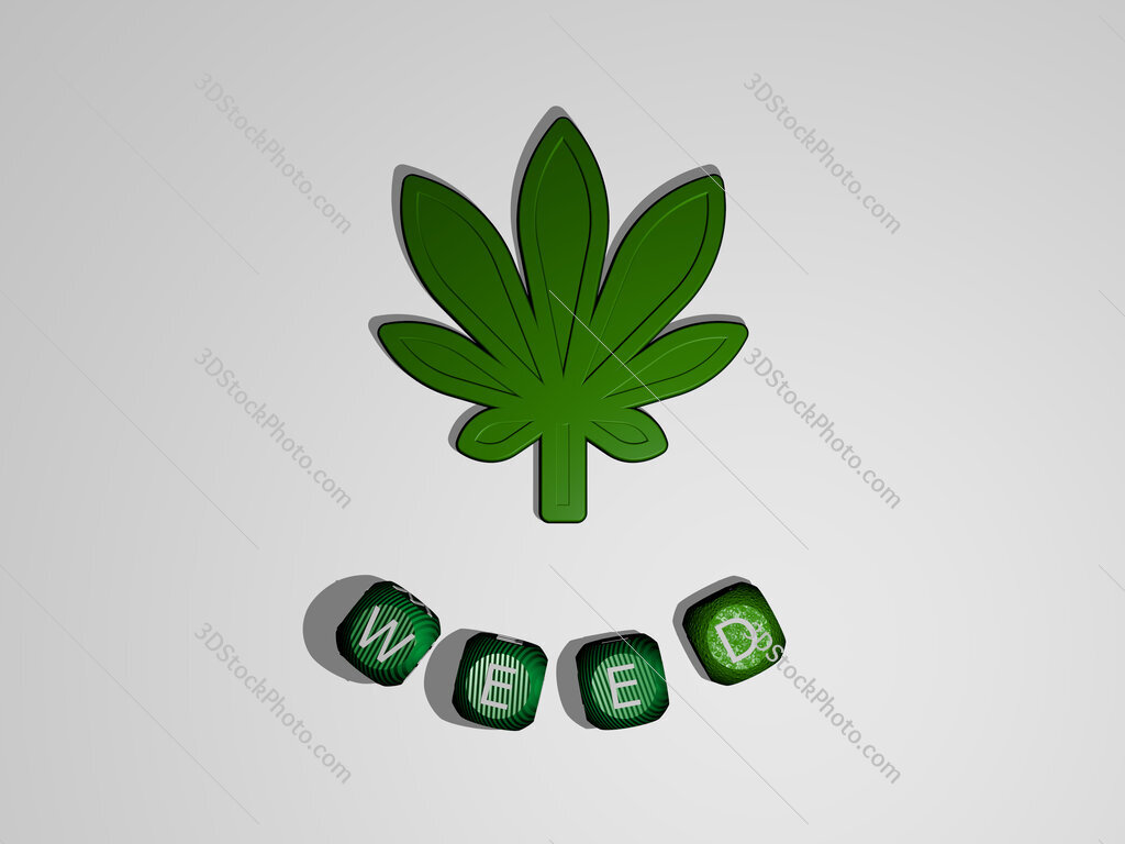 weed text around the 3D icon