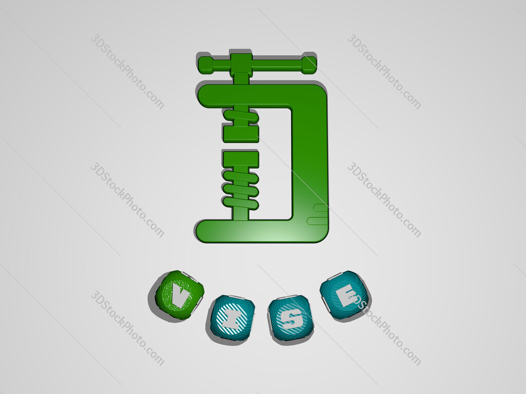 vise text around the 3D icon