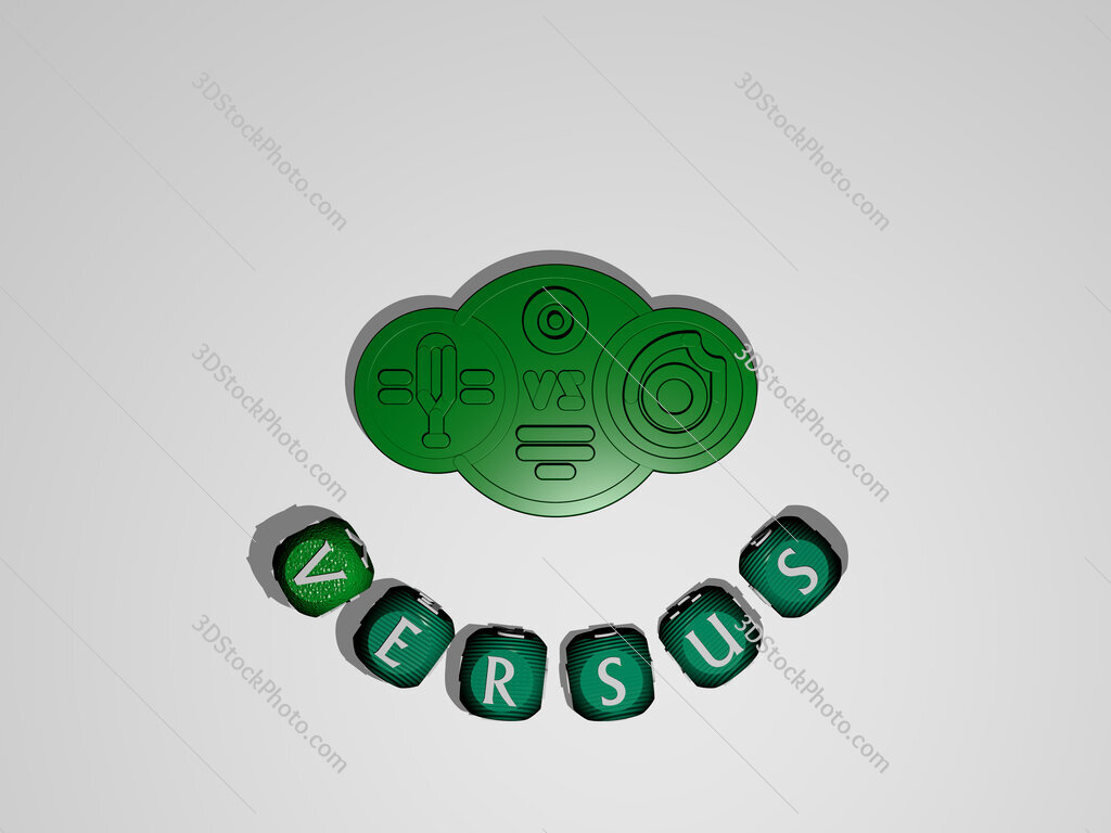 versus text around the 3D icon
