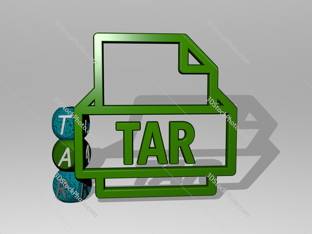 tar 3D icon and dice letter text