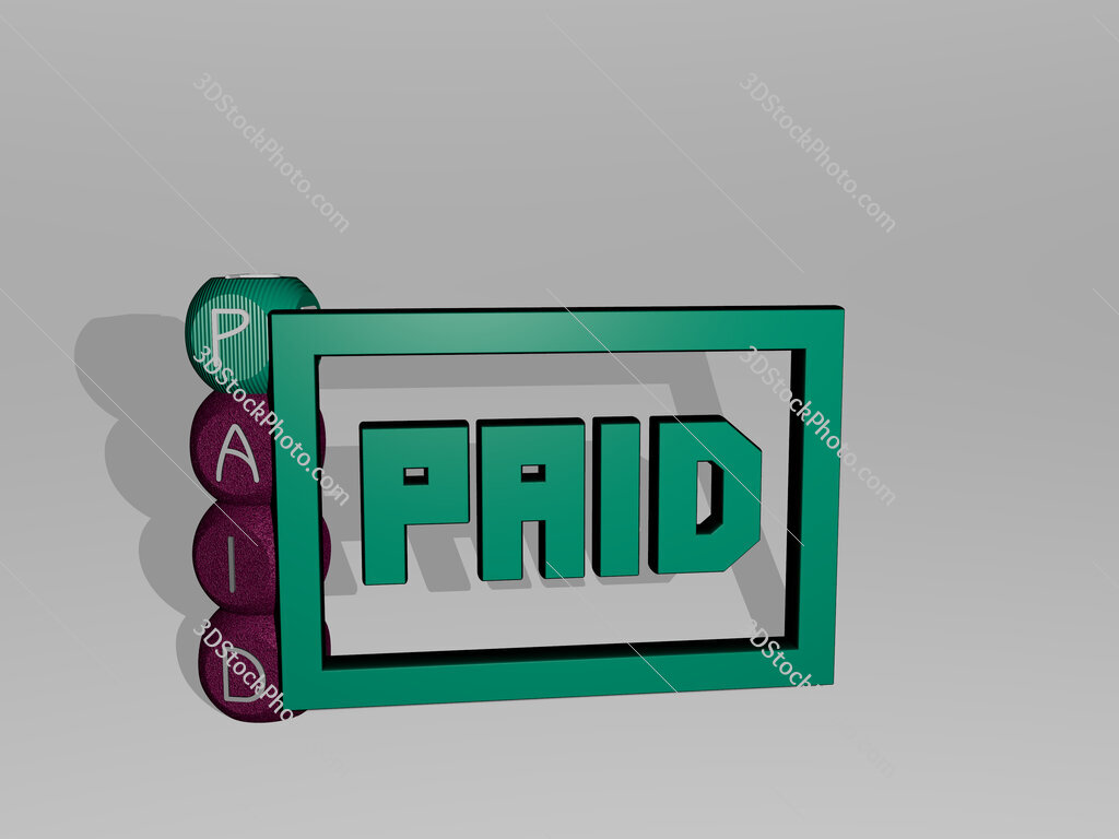 paid 3D icon and dice letter text