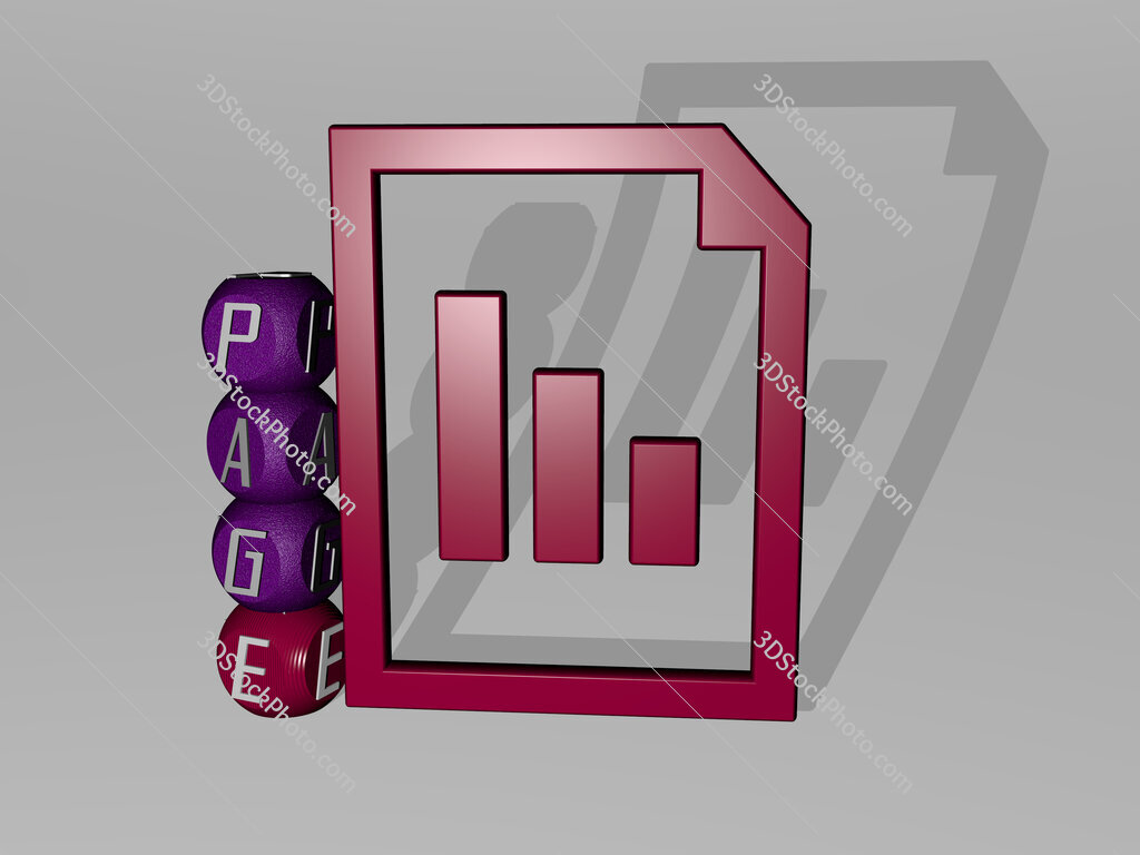 page 3D icon and dice letter text