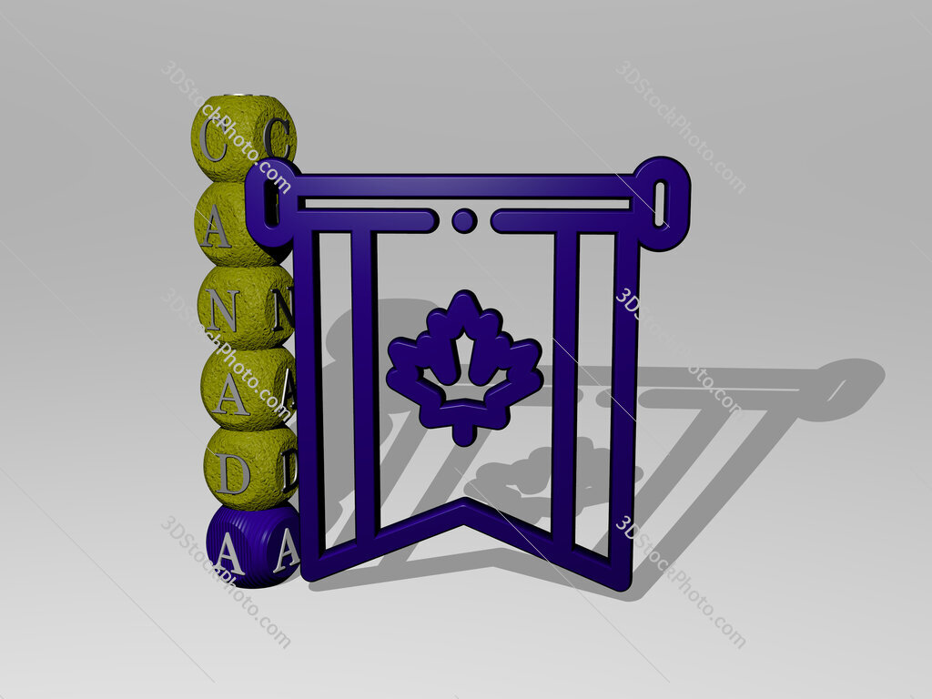canada 3D icon and dice letter text