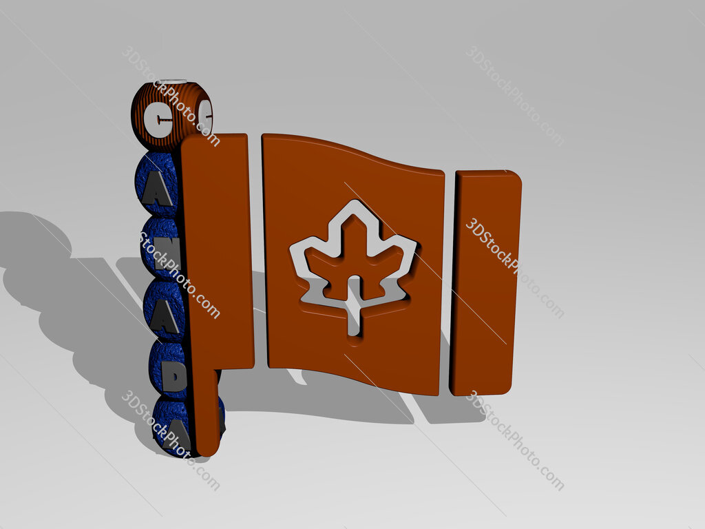 canada 3D icon and dice letter text
