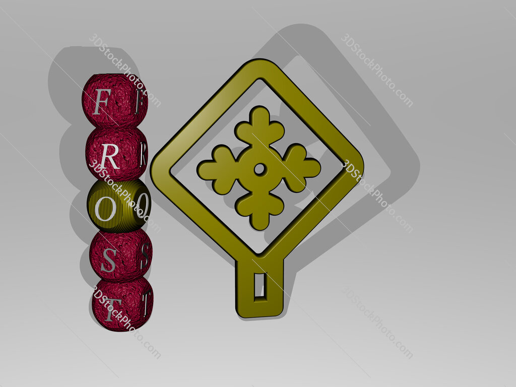 frost 3D icon and dice letter text