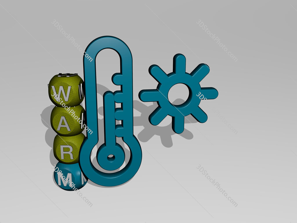 warm 3D icon and dice letter text