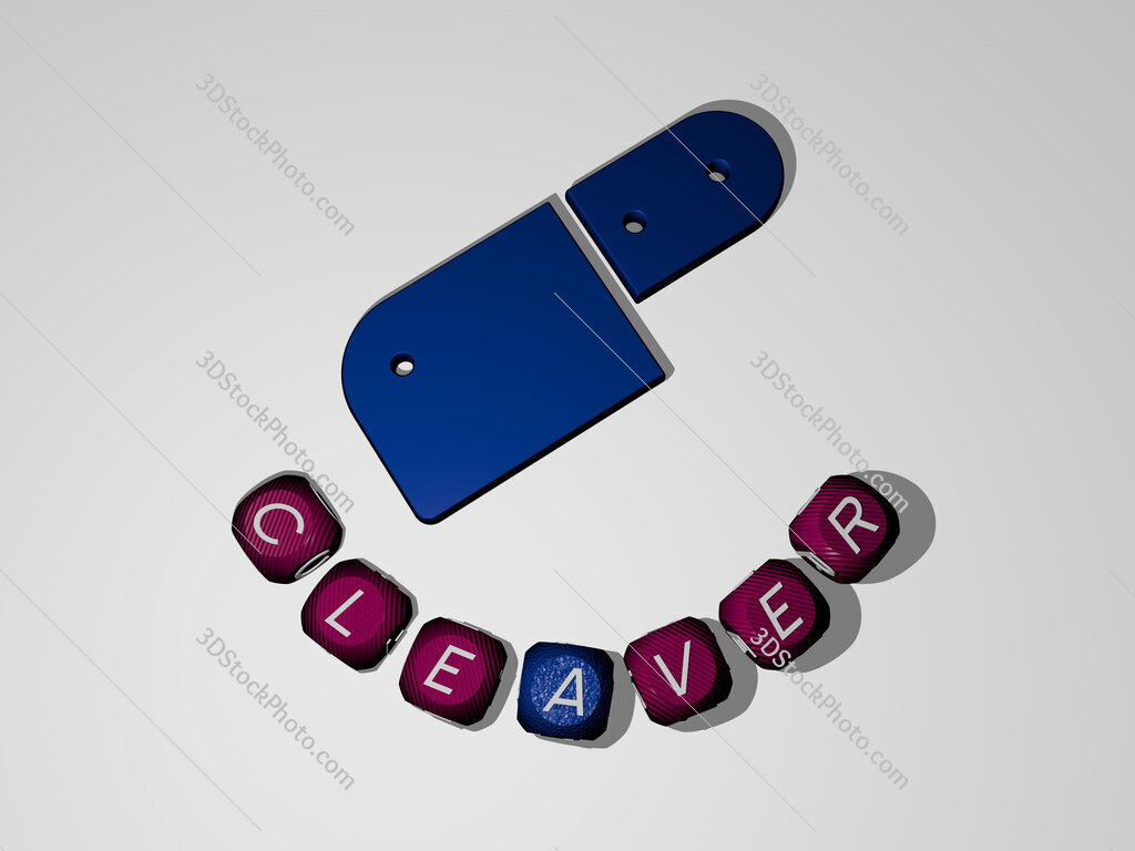 cleaver text around the 3D icon