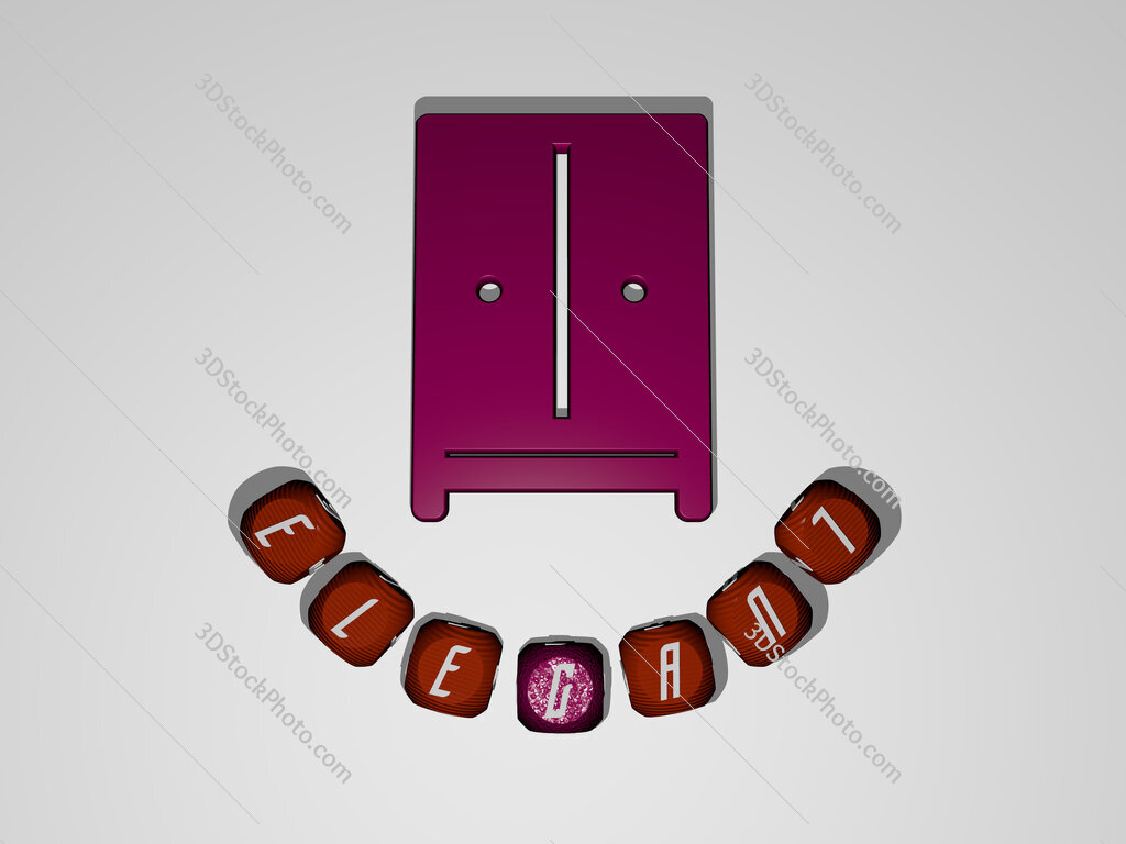 elegant text around the 3D icon