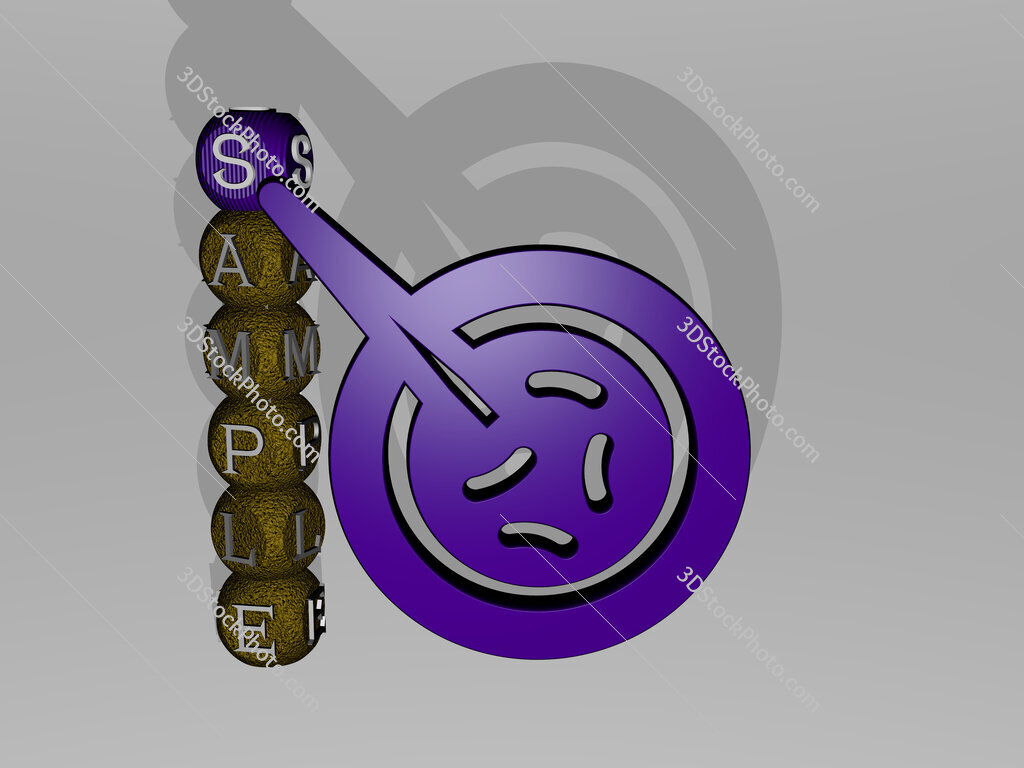 sample 3D icon and dice letter text
