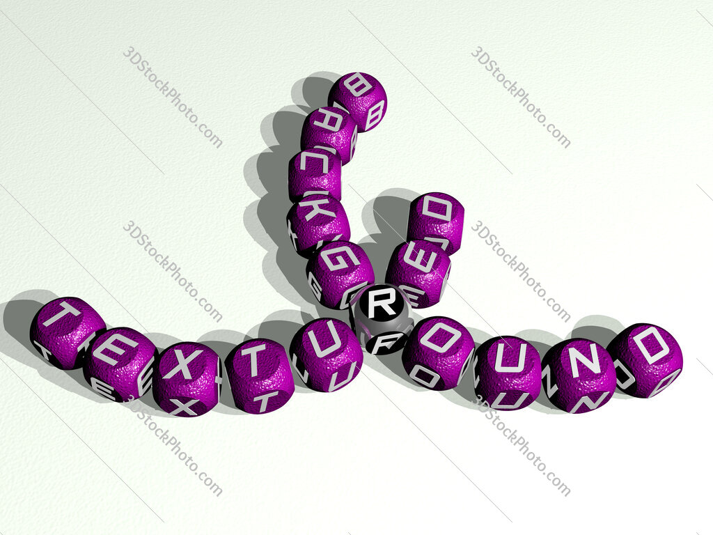 textured background curved crossword of cubic dice letters