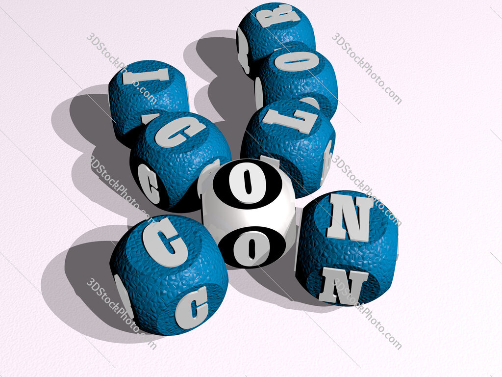 color icon curved crossword of cubic dice letters