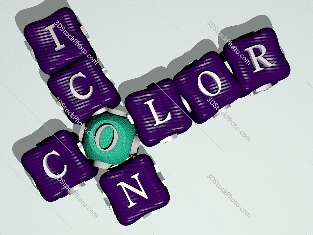 color icon crossword of colorful cubic letters